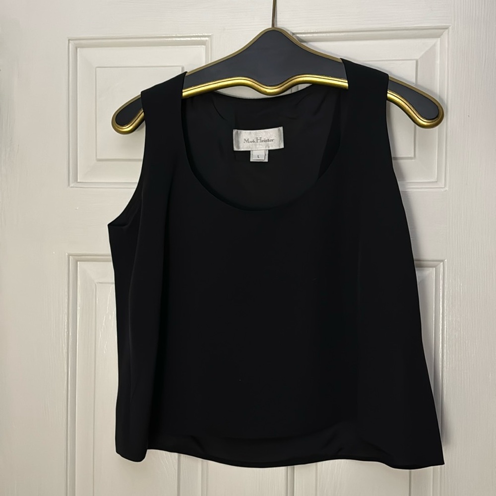 MARK HEISTER Black 100% Silk Top L